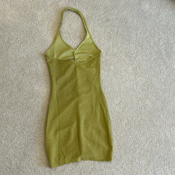 GREEN HALTER DRESS - Picture 9 of 10